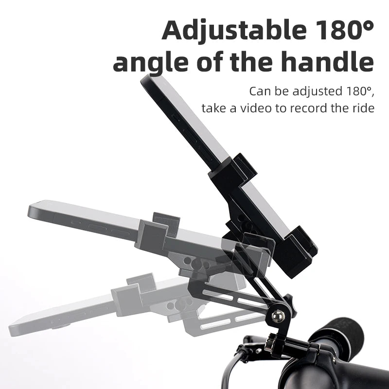 ROCKBROS Bike Phone Holder – Aluminum Alloy Bracket with Anti-Slip Cushioning for 4.7-7.09" Phones