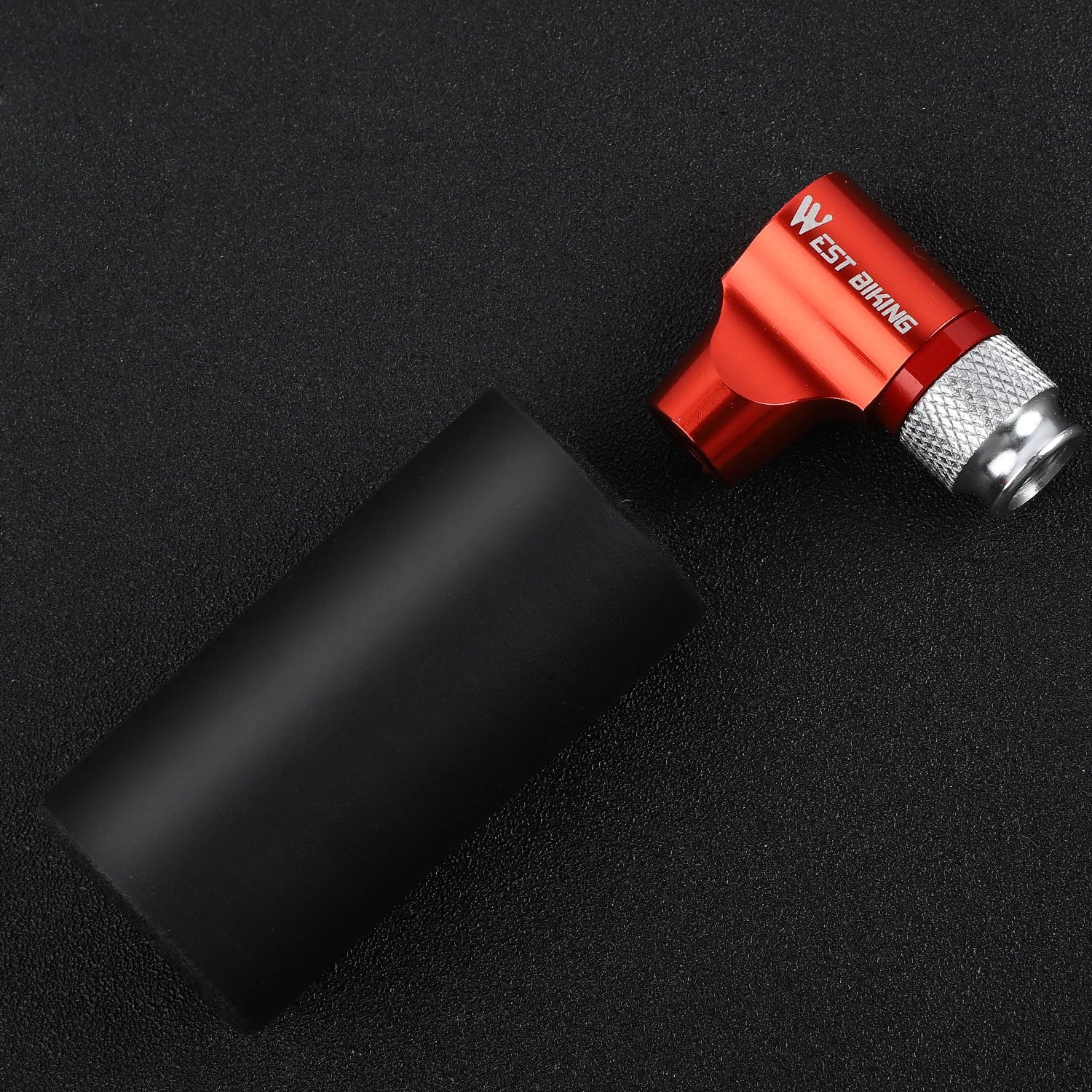 WEST BIKING Portable Bike Pump – CO2 Air Inflator with Insulated Cover for Presta & Schrader Valves