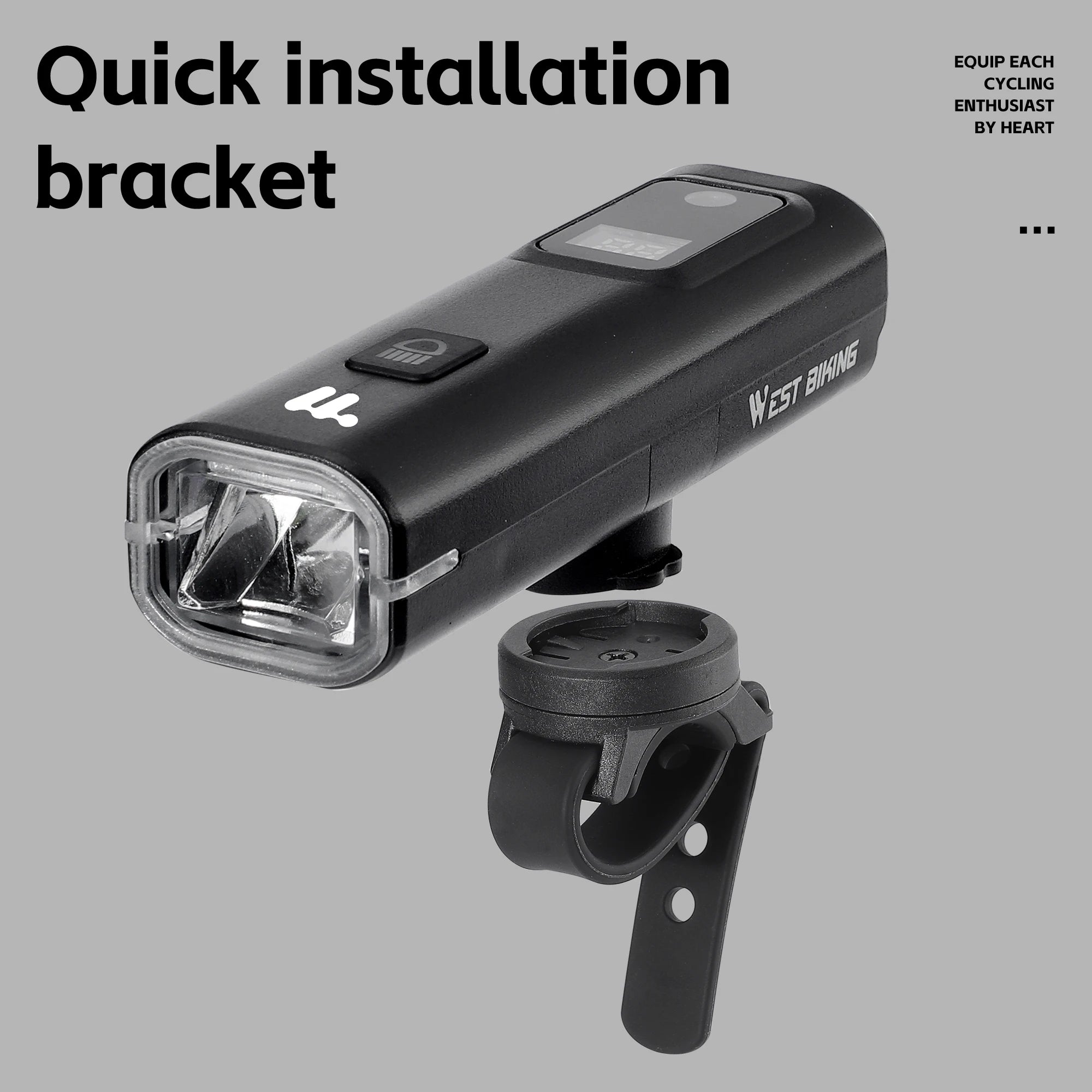 WEST BIKING Intelligent Light Sensing Bicycle Headlights – Solar Powered Rechargeable LED Headlamp