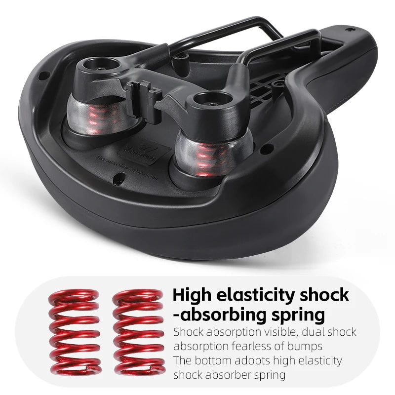 WEST BIKING Breathable Bicycle Saddle – Comfortable, Rainproof & Shock Absorbing with Optional Warning Lights