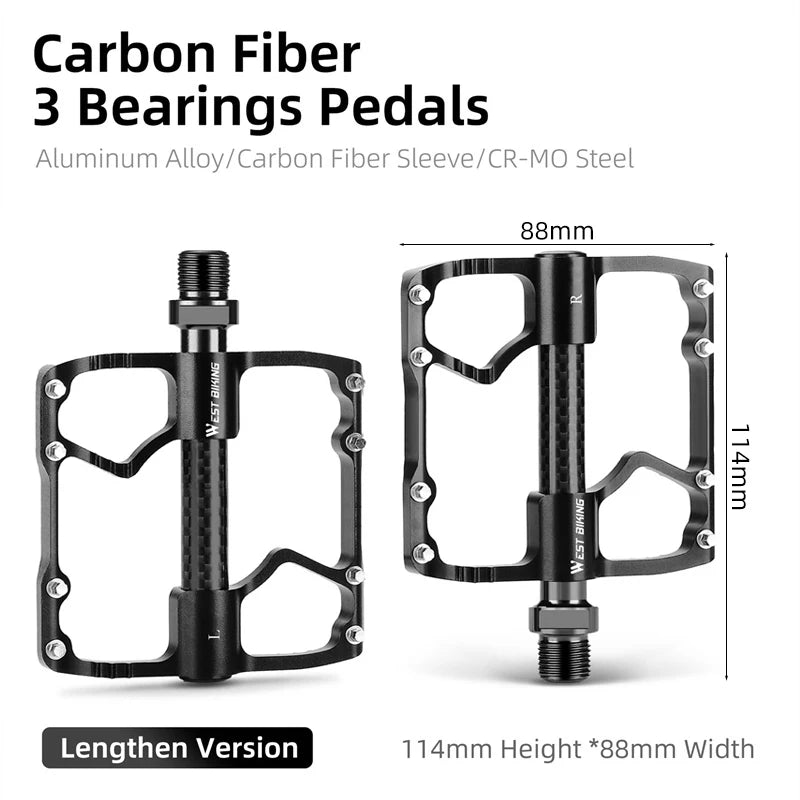 WEST BIKING Titanium Axle Bike Pedals – Ultralight, Anti-Slip, and Durable for Road & MTB Cycling