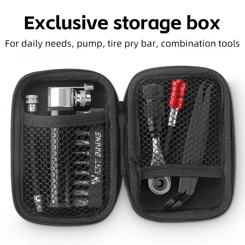 WEST BIKING Bicycle Portable Repair Tool Bag Set – Multipurpose Bike Toolkit with Pump