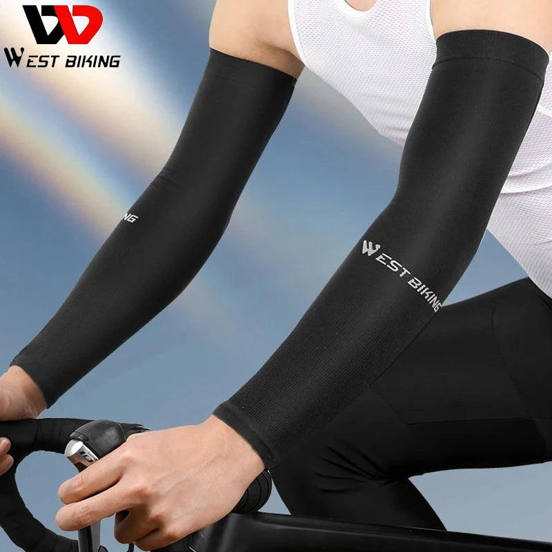 WEST BIKING Ice Silk UV Protection Sleeves – Breathable, Quick-Dry & Sunproof for Cycling & Outdoor Sports
