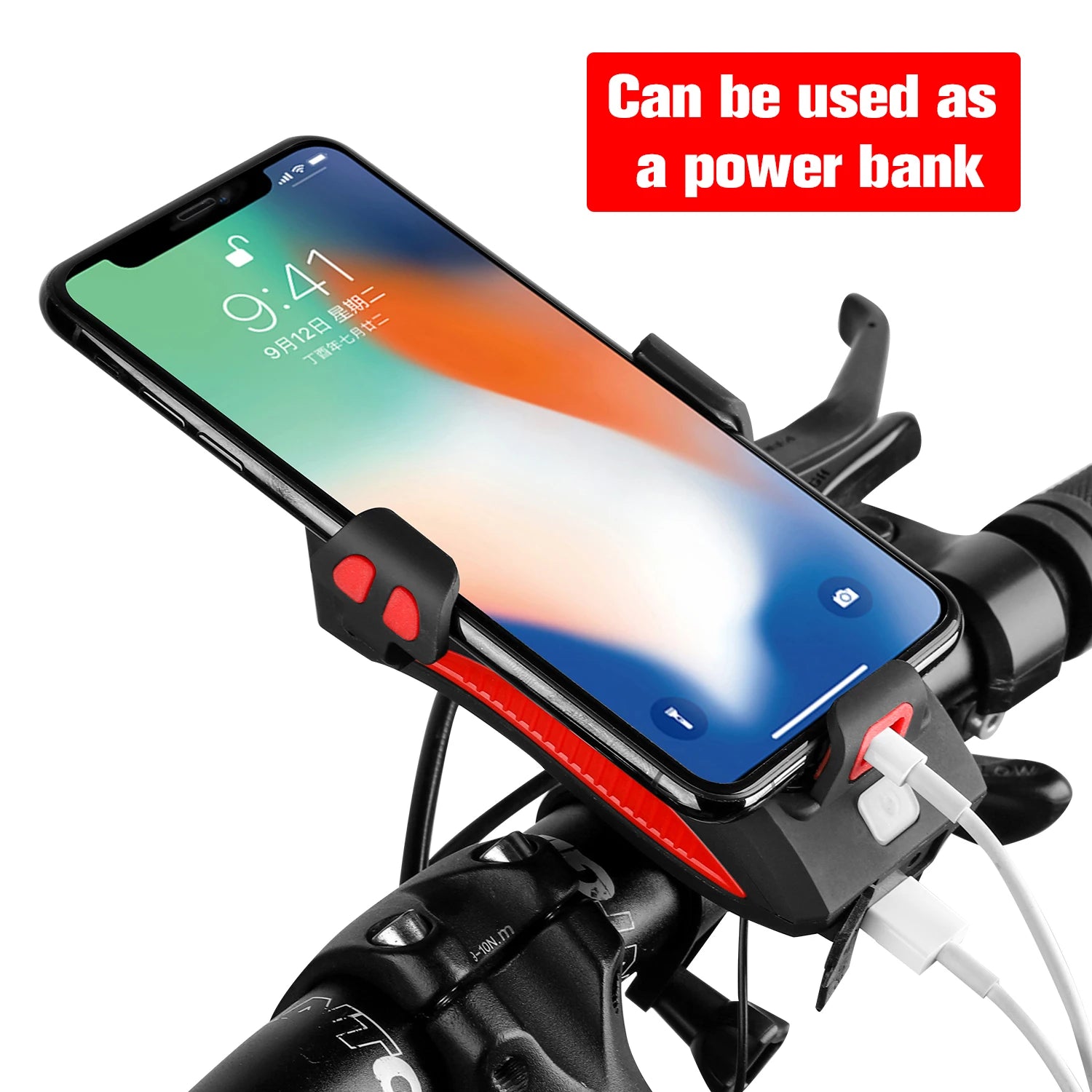 WEST BIKING Multi-Function Bicycle Front Light – 4-in-1 USB Rechargeable Flashlight & Phone Holder