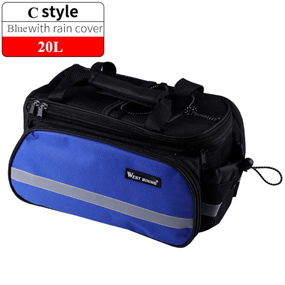 WEST BIKING Waterproof Bicycle Saddle Bags – Expandable 3-in-1 Rear Trunk Bags for Travel & Commuting