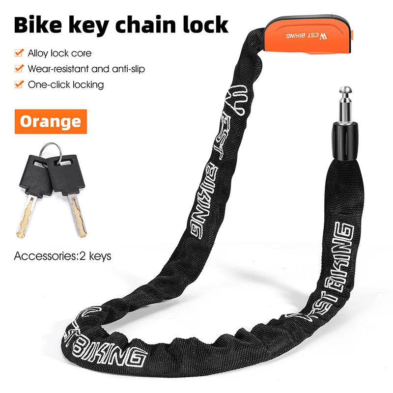 WEST BIKING Heavy-Duty Bicycle Chain Lock – Anti-Theft, Durable & Secure for Bikes, E-Bikes & Motorcycles