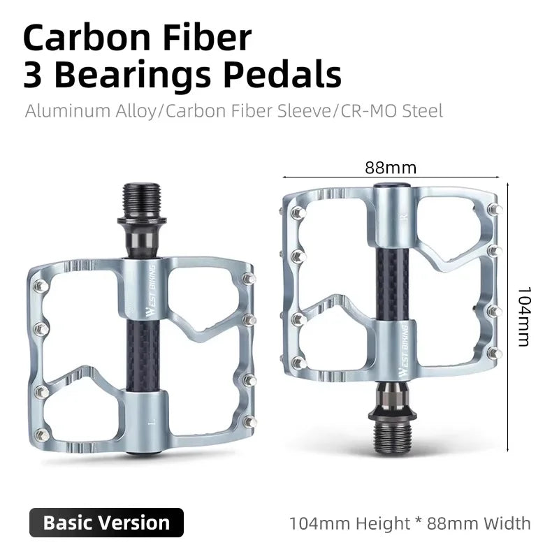 WEST BIKING Titanium Axle Bike Pedals – Ultralight, Anti-Slip, and Durable for Road & MTB Cycling