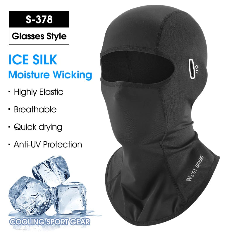 WEST BIKING Ice Silk Cycling Cap – Cooling, Breathable Summer Balaclava for MTB, Road Bike & Outdoor Sports