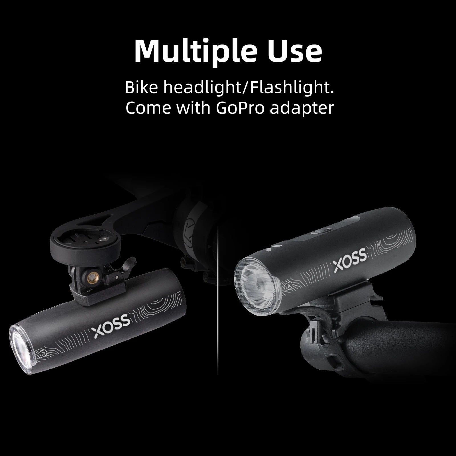 XOSS XL1200 Bike Headlight – 1200 Lumens, Waterproof, Rechargeable LED Bicycle Light