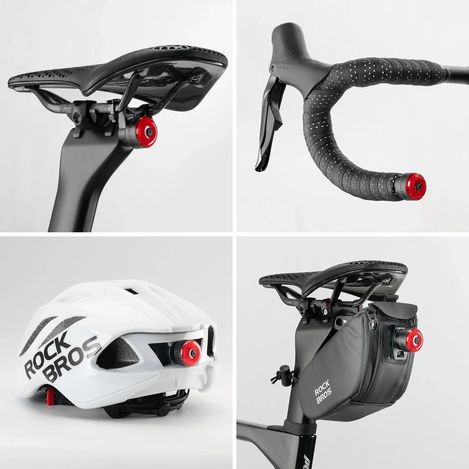 ROCKBROS Bicycle Handlebar End Lights – IPX6 Waterproof Rear Light with Intelligent Brake Sensor