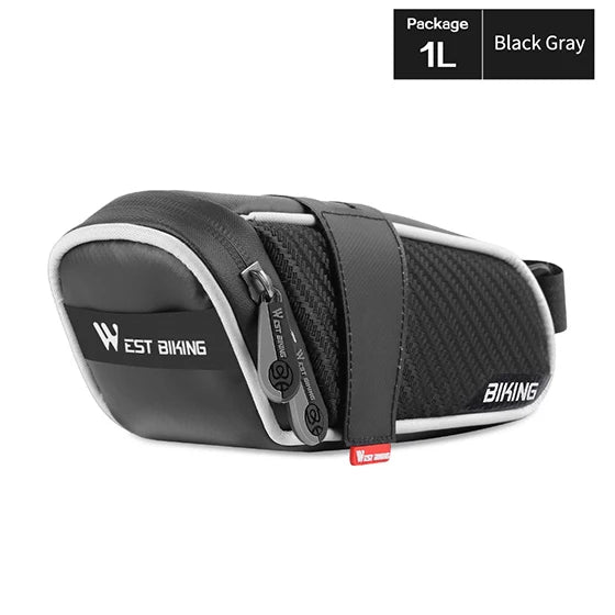 WEST BIKING Rainproof Reflective Bicycle Saddle Bag – Rear Tool Pouch for MTB & Road Cycling