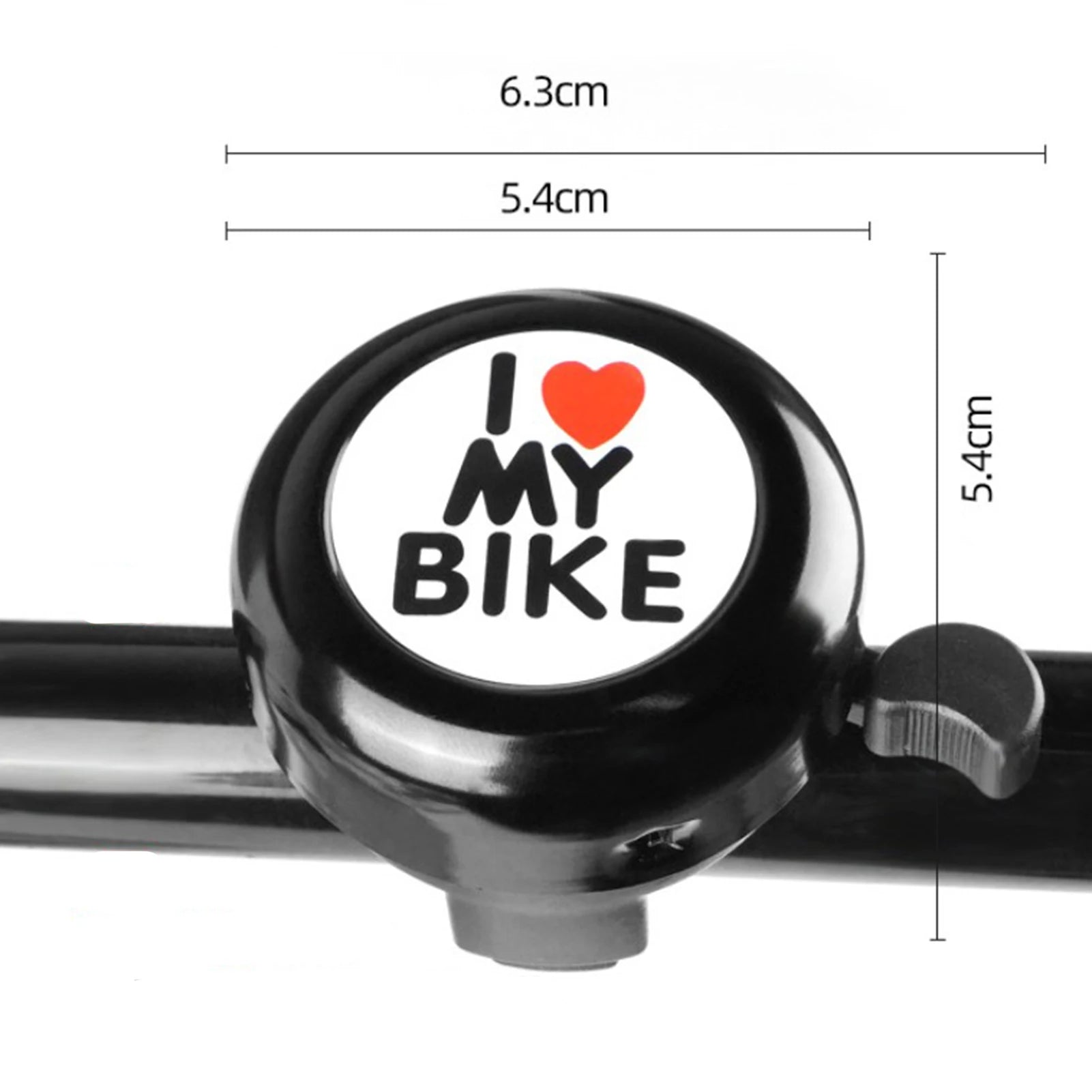 Children Bicycle Bell Loud Clear Sound I Love My Bike Print Easy Fit for Kids and Folding Bikes