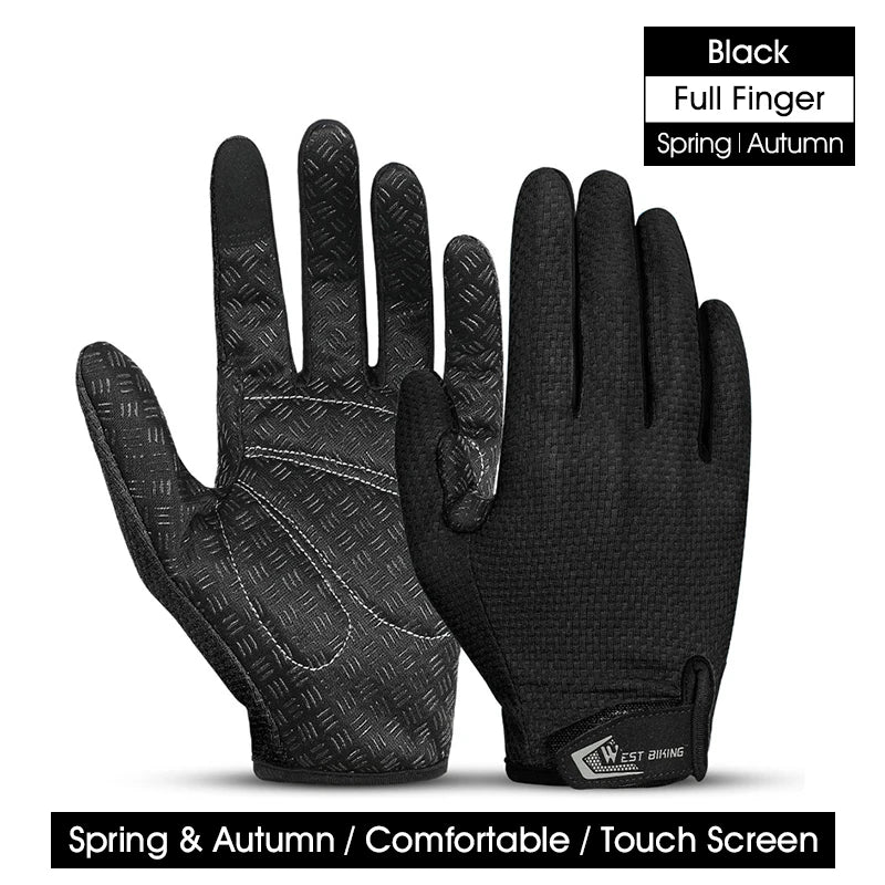 WEST BIKING Anti-Slip Cycling Gloves – Breathable, Touchscreen-Compatible Sports Gloves for MTB & Road Cycling