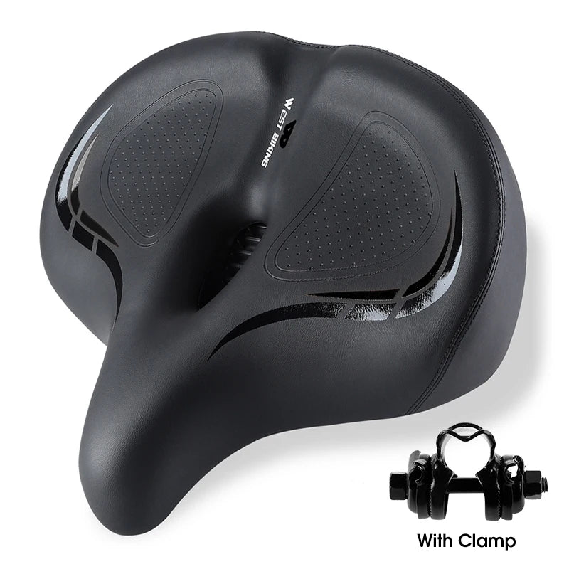 WEST BIKING Oversized Shock-Absorbing Bicycle Saddle – Soft, Breathable & Ergonomic Comfort for MTB & Road Cycling