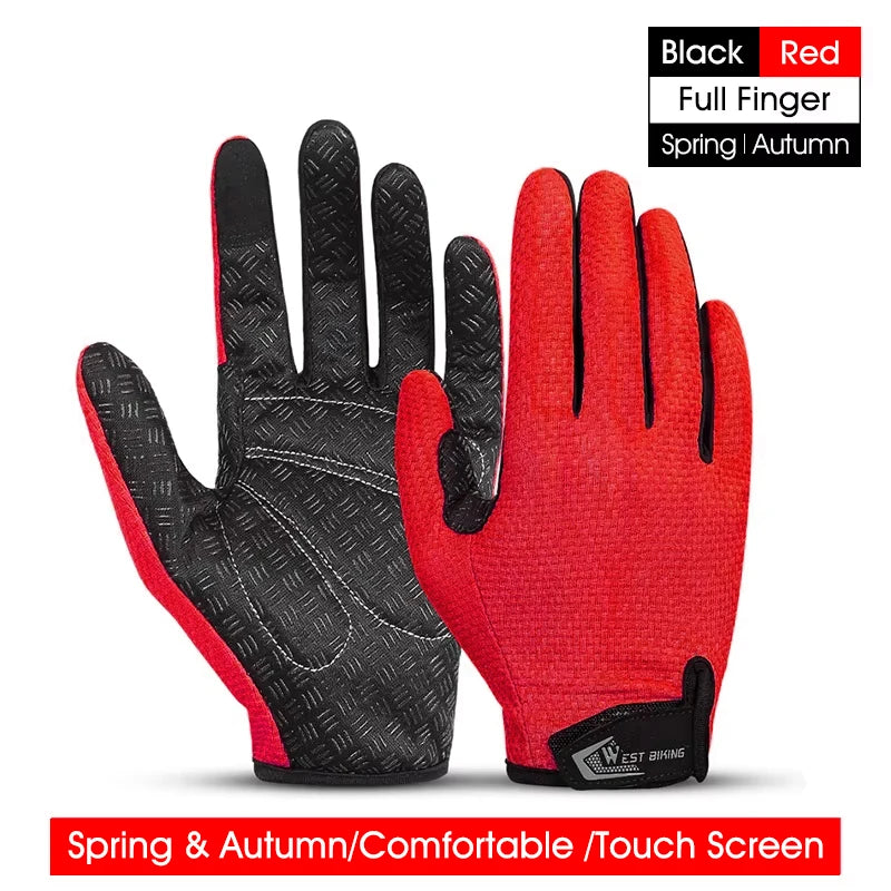WEST BIKING Anti-Slip Cycling Gloves – Breathable, Touchscreen-Compatible Sports Gloves for MTB & Road Cycling