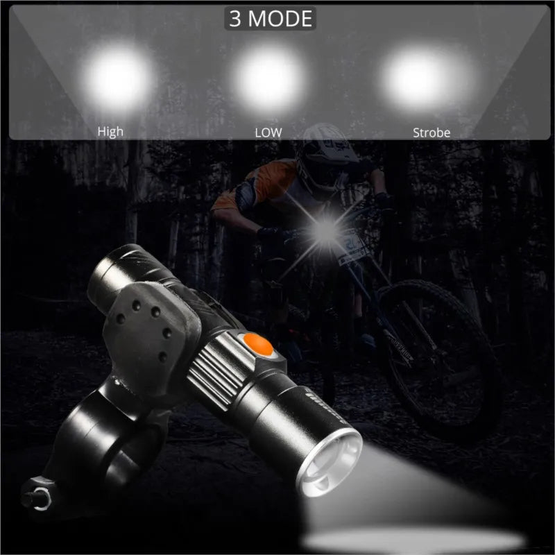 ZK30 3-in-1 8000 Lumen Bike Light – USB Rechargeable, Super Bright LED Headlight & Taillight