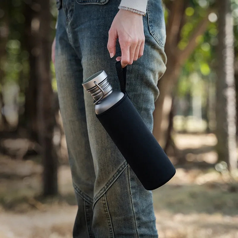 600ml / 750ml Titanium Water Bottle – Lightweight Outdoor Camping & Cycling Essential