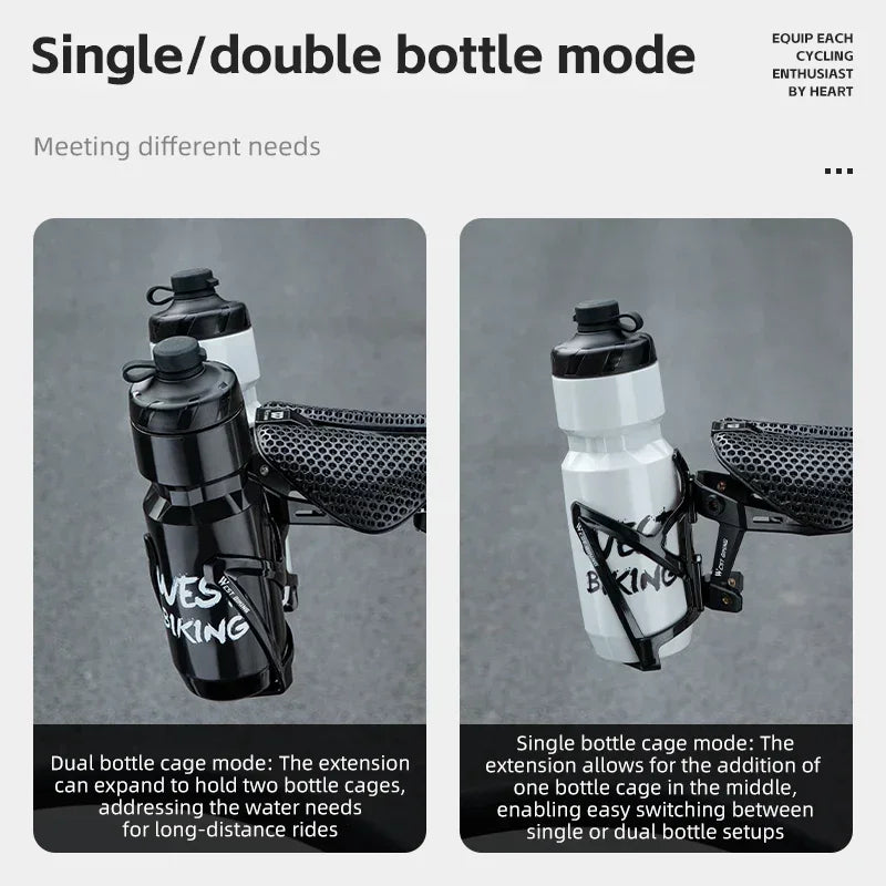 WEST BIKING Bicycle Bottle Cage Extension – Lightweight, Durable & Versatile for Single or Double Bottles