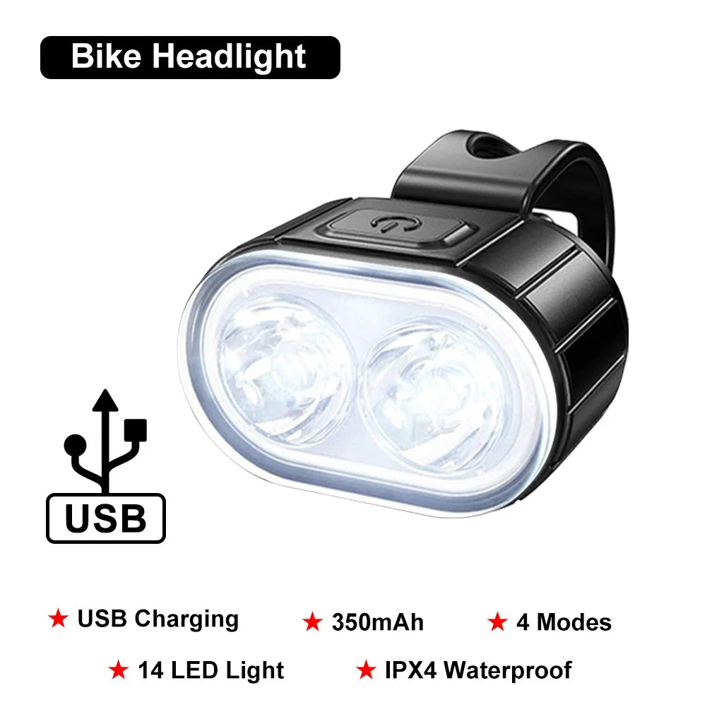 Bike Lights LED Bicycle Lamp – Rechargeable Front & Rear Set