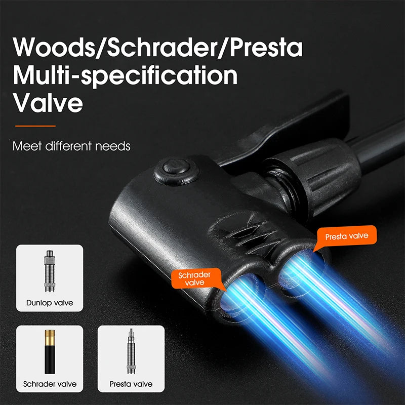 WEST BIKING 160PSI Bike Pump – High-Pressure, Multi-Use Tire Inflator with Gauge & Digital Display