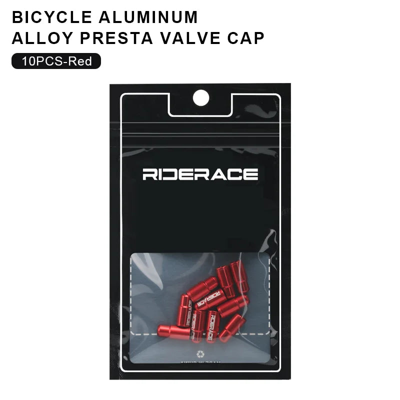 RIDERACE CNC Aluminum Bicycle Valve Caps Durable Dustproof Universal Fit for Schrader Presta Valves