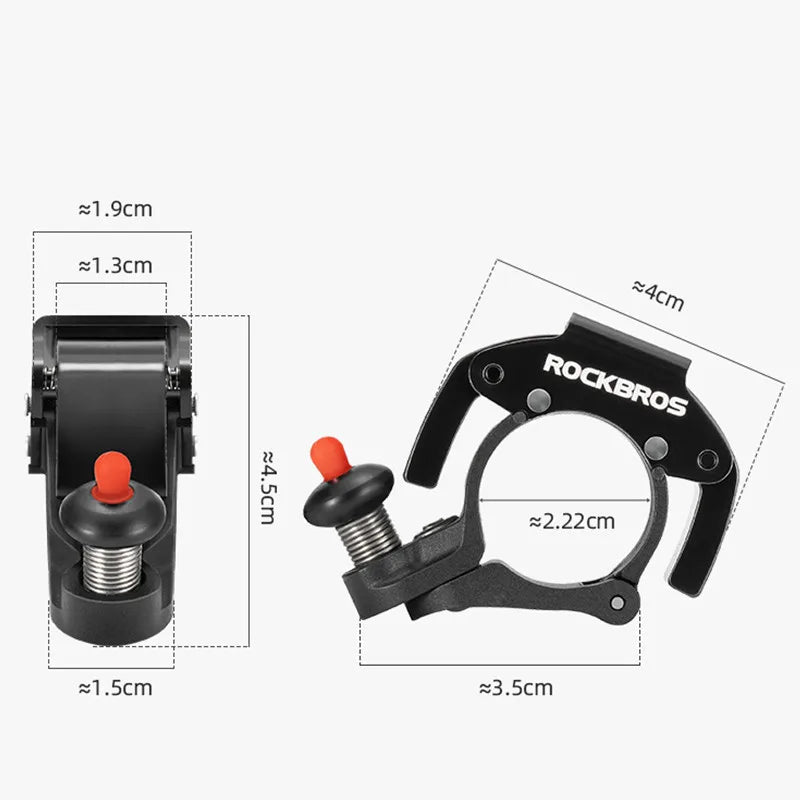 ROCKBROS C-Shaped Concealed Bicycle Bell Loud Compact Stainless Steel Handlebar Horn 100dB