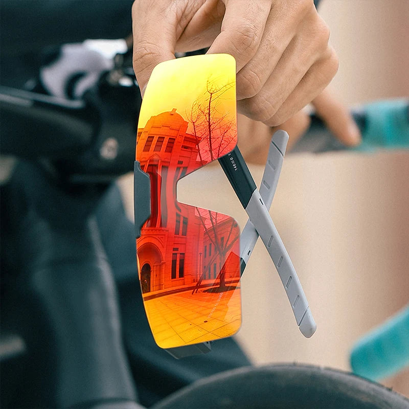 WEST BIKING Photochromic Cycling Sunglasses – Flip-Up, Polarized & Night Vision Lenses for MTB & Road Cycling