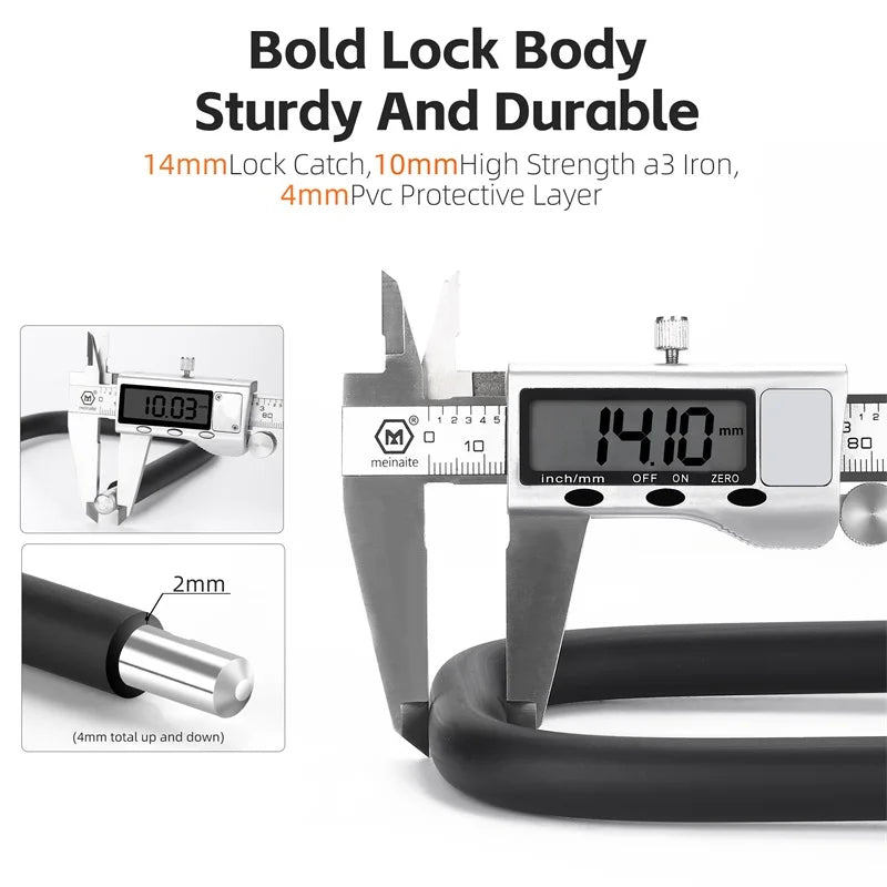 WEST BIKING Portable Bicycle U-Lock – Durable Anti-Theft Safety Lock for Bikes, Motorcycles, and Doors