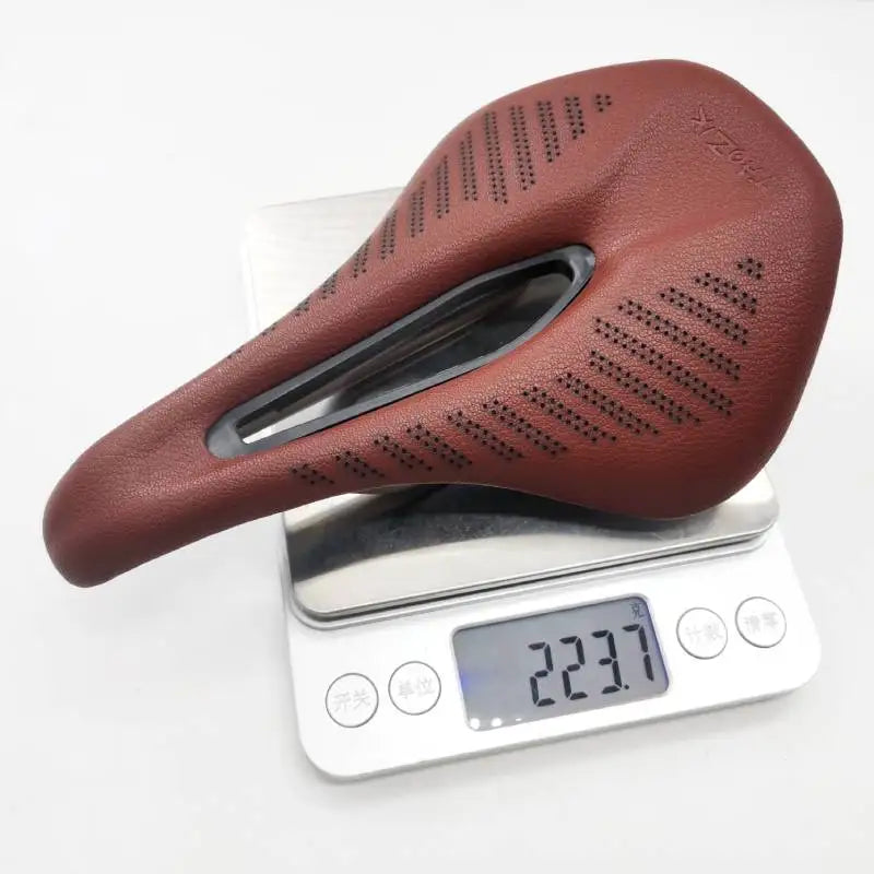 Retro Brown Ultralight Bike Saddle – Classic Comfort for MTB & Road Cycling