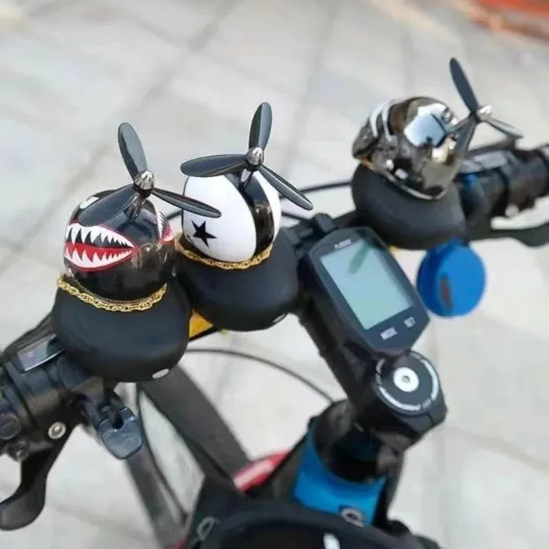 Little Black Duck Bicycle Bell – Fun Helmet Propeller Air Horn for Bikes, Scooters & Motorcycles