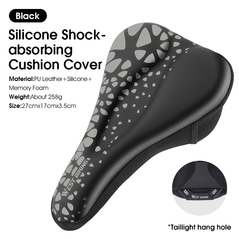 WEST BIKING Breathable Shock-Absorbing Bicycle Saddle Cover – Soft, High-Elastic & Waterproof