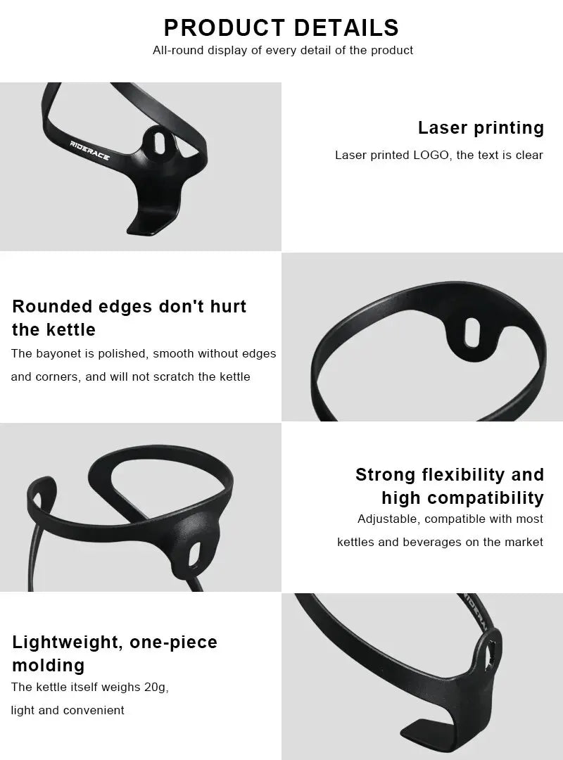 RIDERACE Ultralight Aluminium Alloy Bicycle Bottle Holder – MTB & Road Bike Water Cage