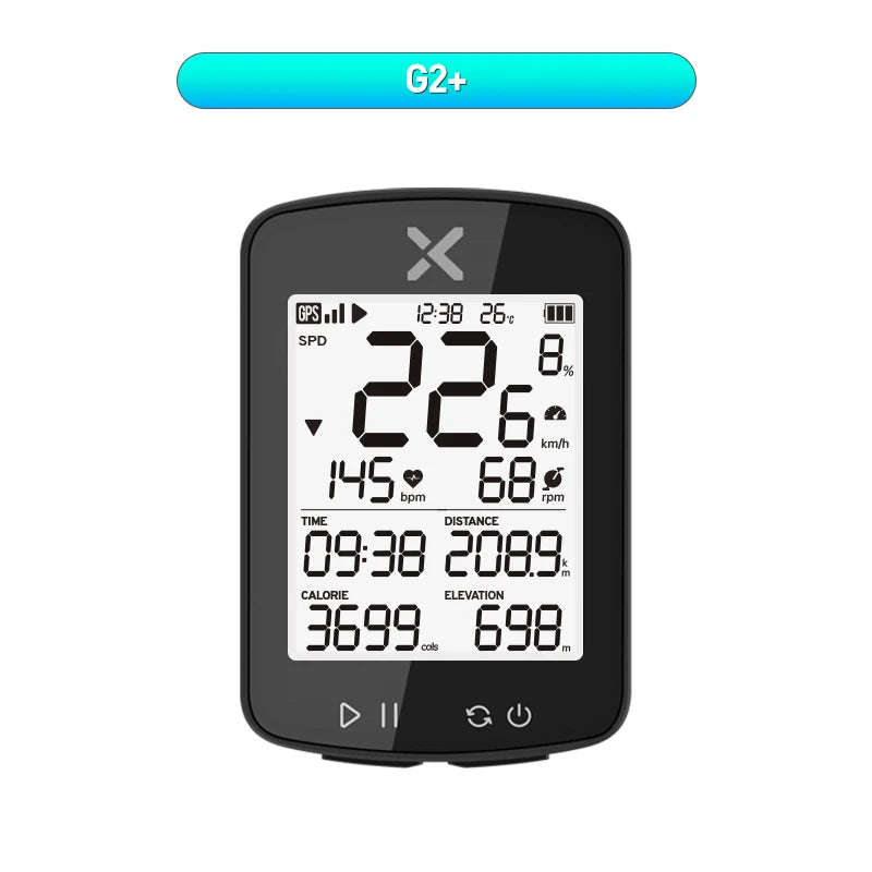 XOSS G2 G2 Plus Cycling Computer Wireless GPS Speedometer with ANT+ Connectivity and IPX7 Waterproof