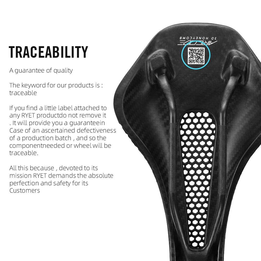 RYET 3D Printed Carbon Bike Saddle – Ultralight & Ergonomic