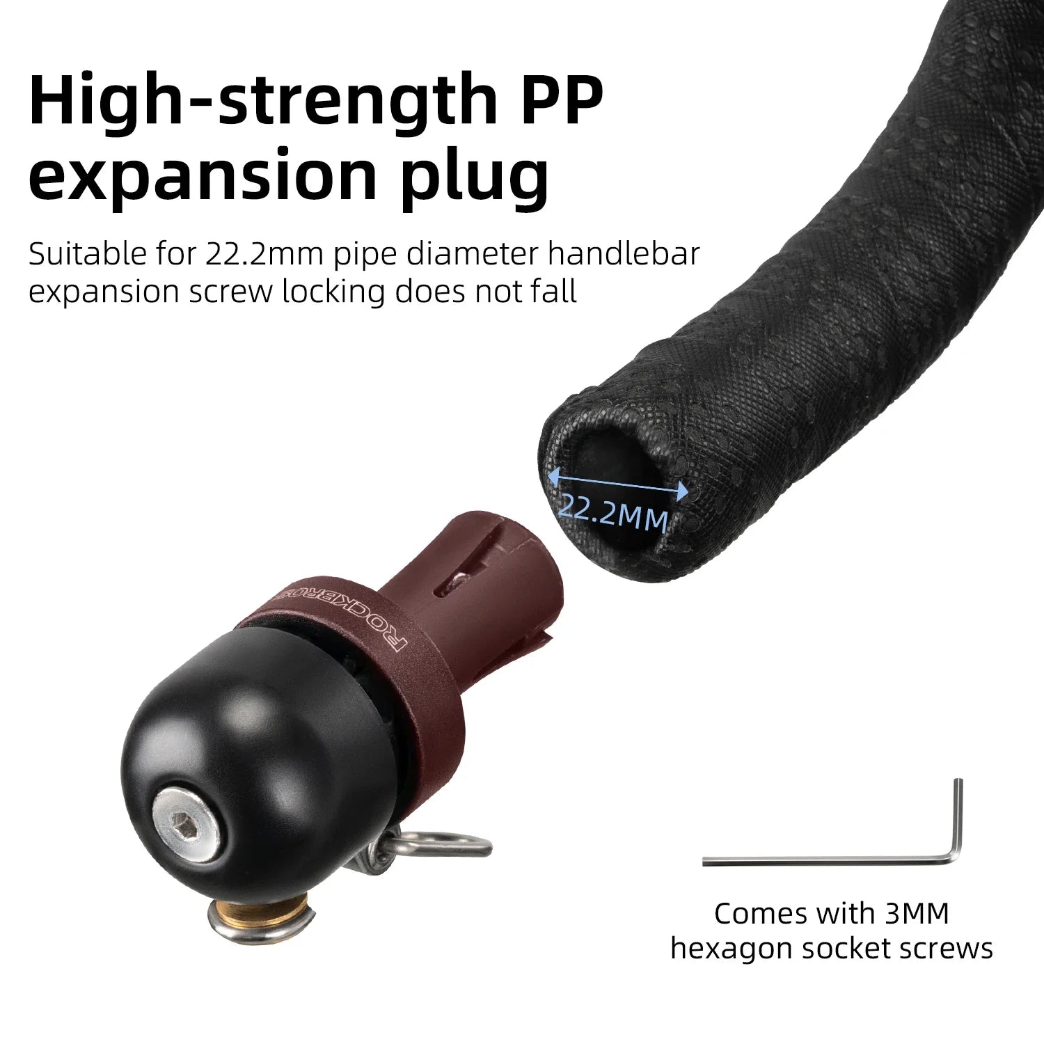 ROCKBROS Aluminum Alloy Handlebar Plug Bell 80dB Loud Compact Ring Alarm for MTB and Road Bikes