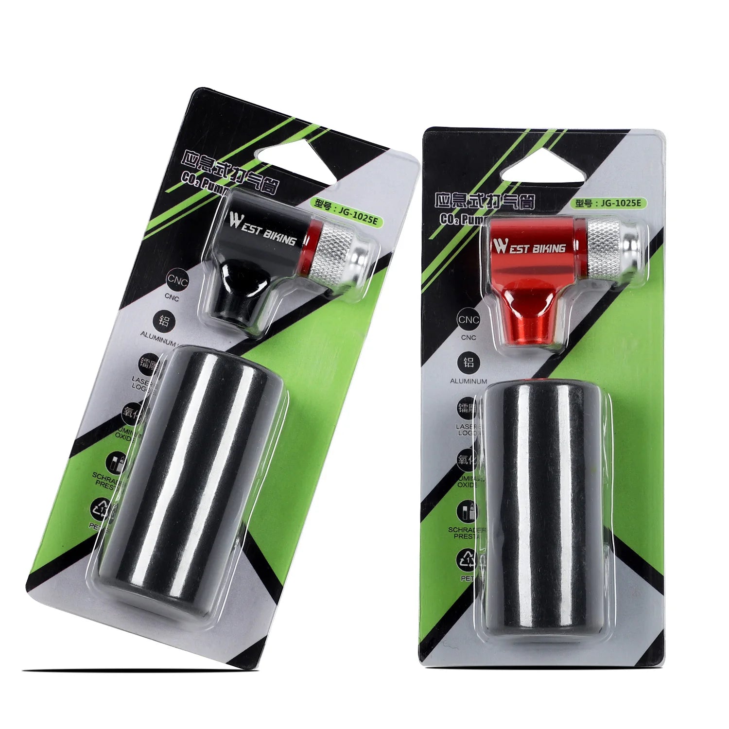 WEST BIKING Portable Bike Pump – CO2 Air Inflator with Insulated Cover for Presta & Schrader Valves