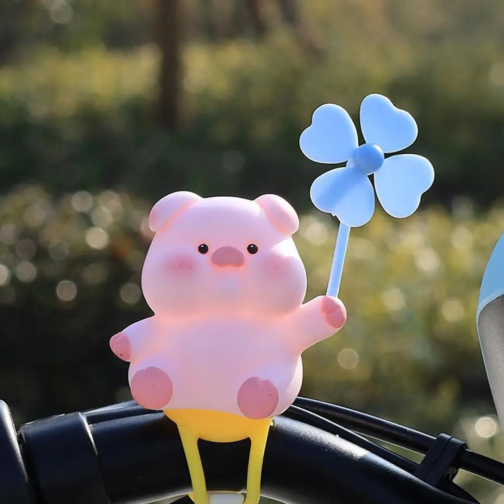 Wind-Broken Rubber Bicycle Ornament Cute Animal Propeller Decoration for Bikes and Electric Scooters