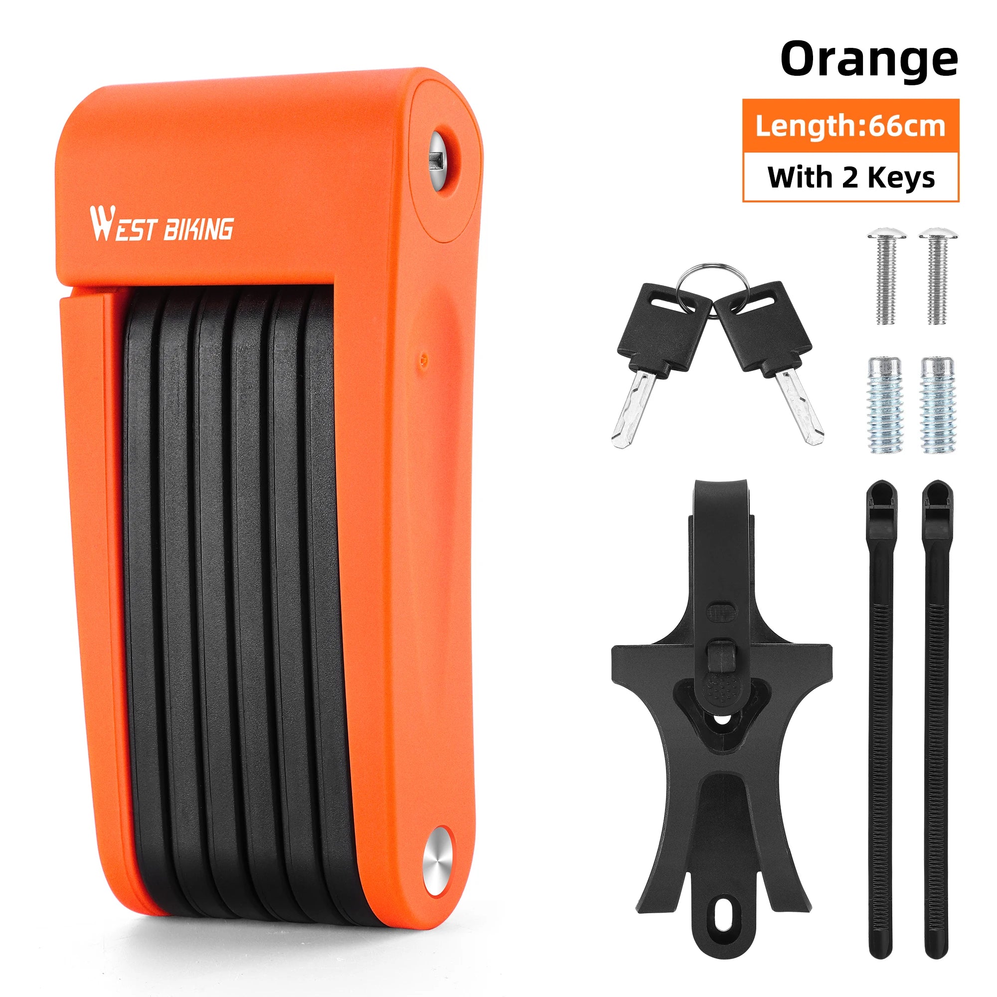 WEST BIKING Portable Folding Bike Lock – Durable Anti-Theft Steel Lock for Bicycles & Motorcycles