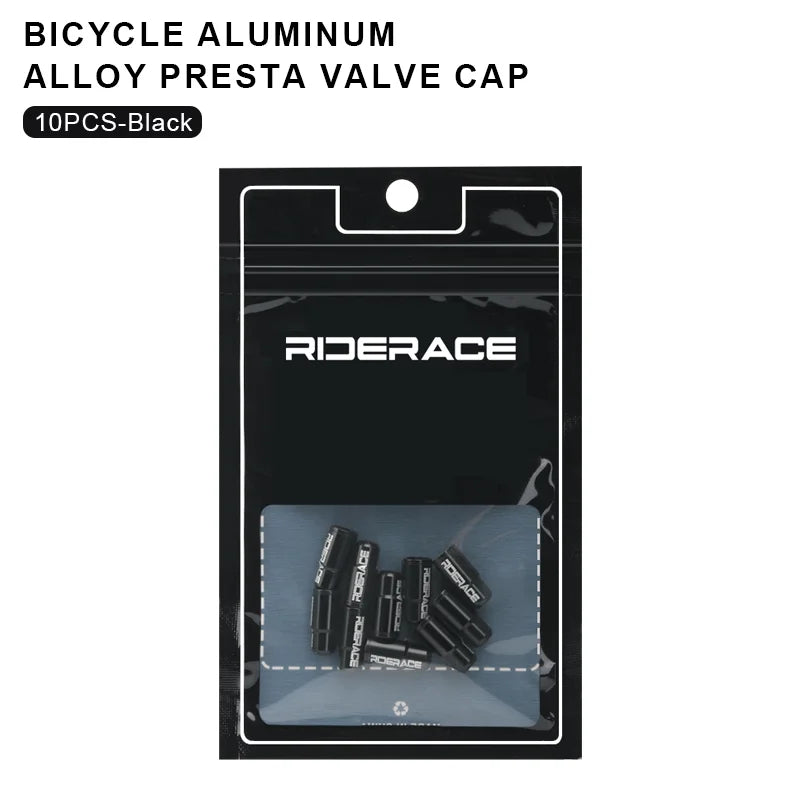 RIDERACE CNC Aluminum Bicycle Valve Caps Durable Dustproof Universal Fit for Schrader Presta Valves