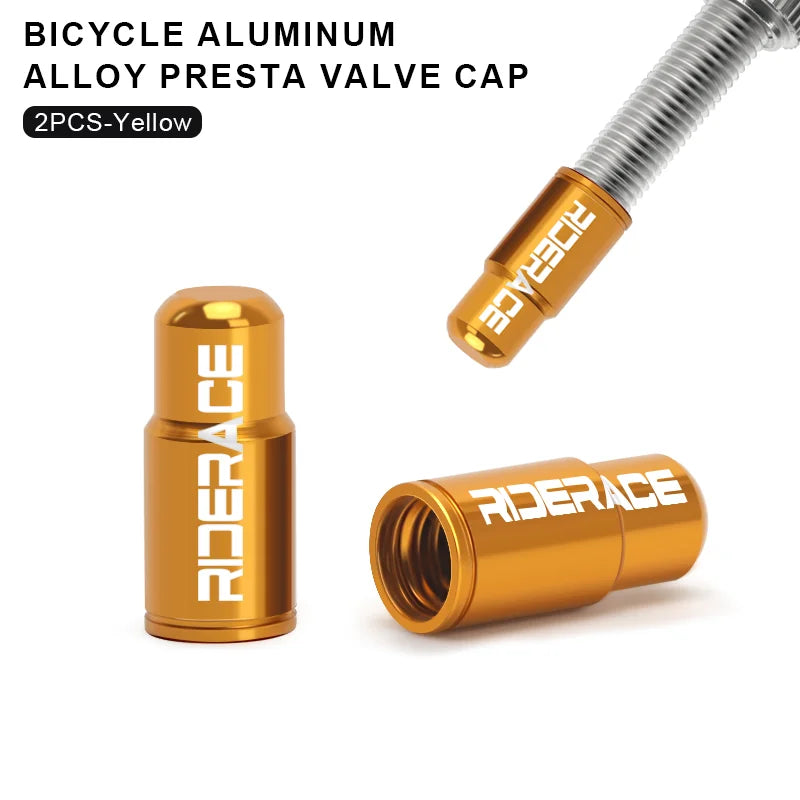 RIDERACE CNC Aluminum Bicycle Valve Caps Durable Dustproof Universal Fit for Schrader Presta Valves