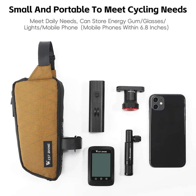 WEST BIKING 1L Bicycle Top Tube Bag – Lightweight, Durable & Waterproof for MTB & Road Bikes