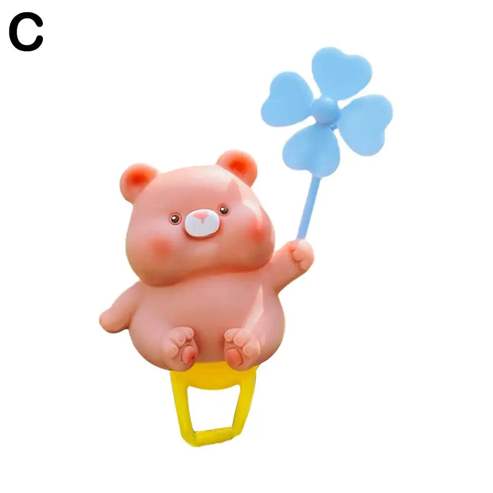 Wind-Broken Rubber Bicycle Ornament Cute Animal Propeller Decoration for Bikes and Electric Scooters