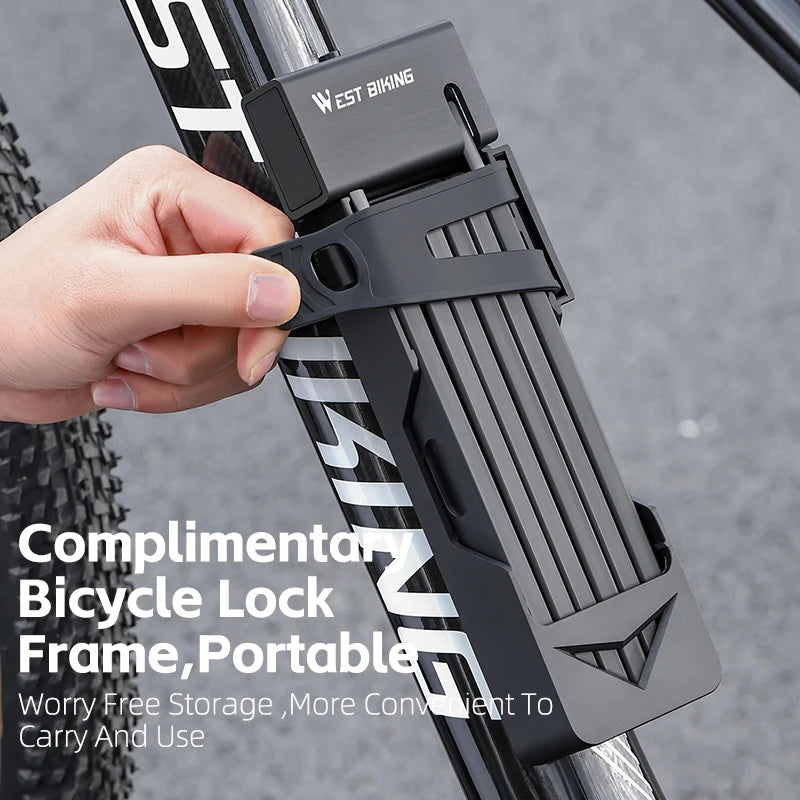 WEST BIKING Heavy-Duty Foldable Bike Lock – Anti-Theft Alloy Steel Design for Maximum Security