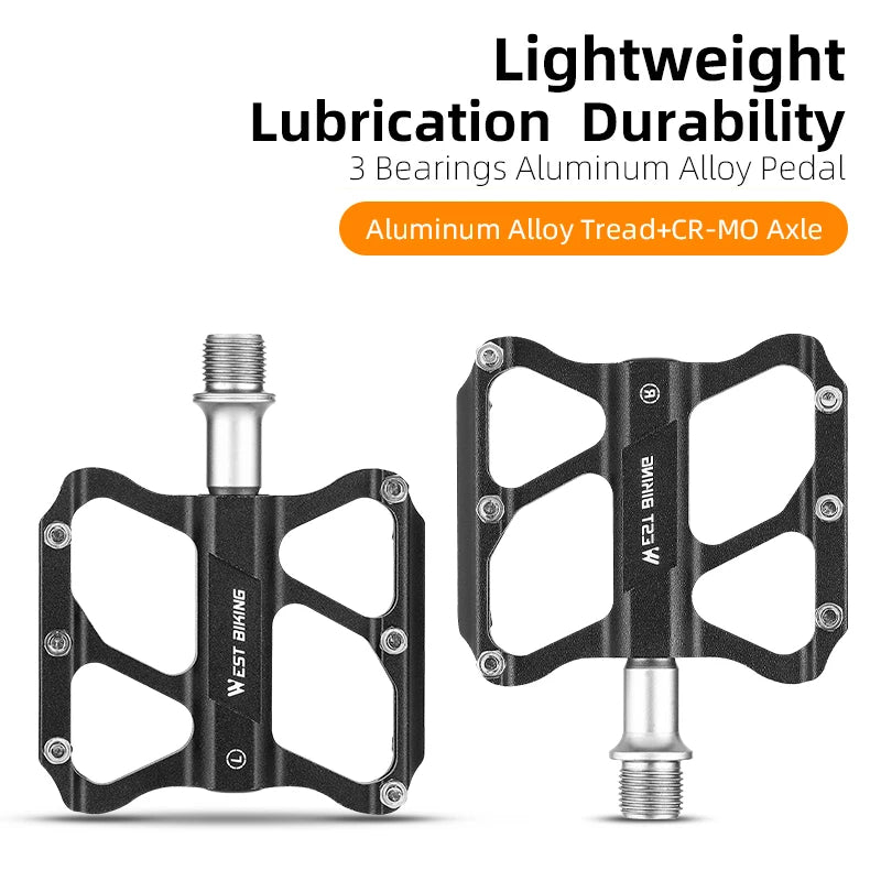 WEST BIKING Ultralight 3-Bearing Bicycle Pedals – Titanium & CR-MO Axle