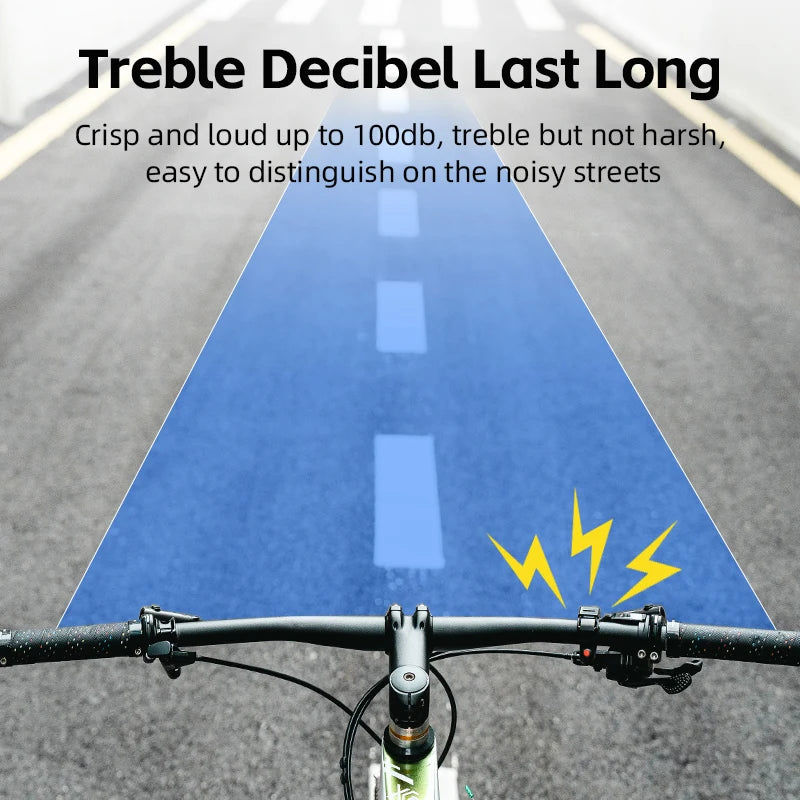 ROCKBROS C-Shaped Concealed Bicycle Bell Loud Compact Stainless Steel Handlebar Horn 100dB