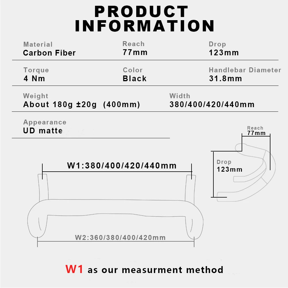 RXL SL Carbon Drop Bar – Lightweight & Aerodynamic for Road Racing