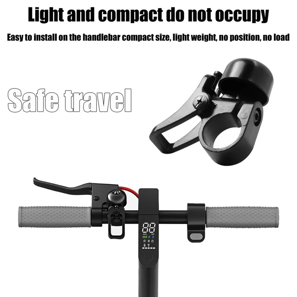 Black Stainless Steel Electric Scooter Bell Compact Loud Alarm for Xiaomi 1S PRO M365 Scooters