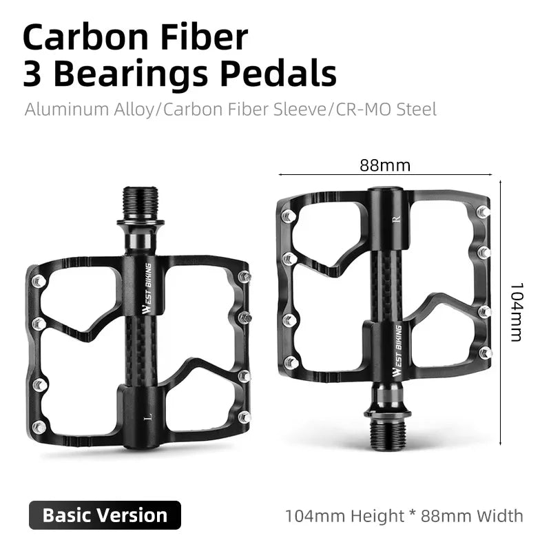 WEST BIKING Titanium Axle Bike Pedals – Ultralight, Anti-Slip, and Durable for Road & MTB Cycling