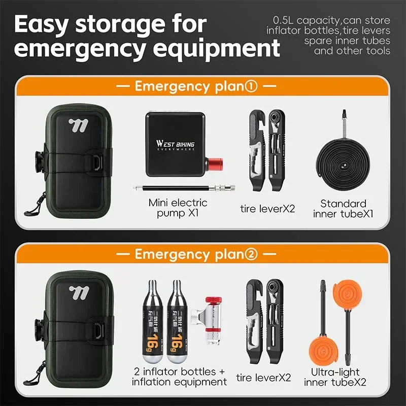 WEST BIKING 600D TPU Waterproof Bicycle Saddle Bag – Seamless, Durable & Compact for Daily Rides