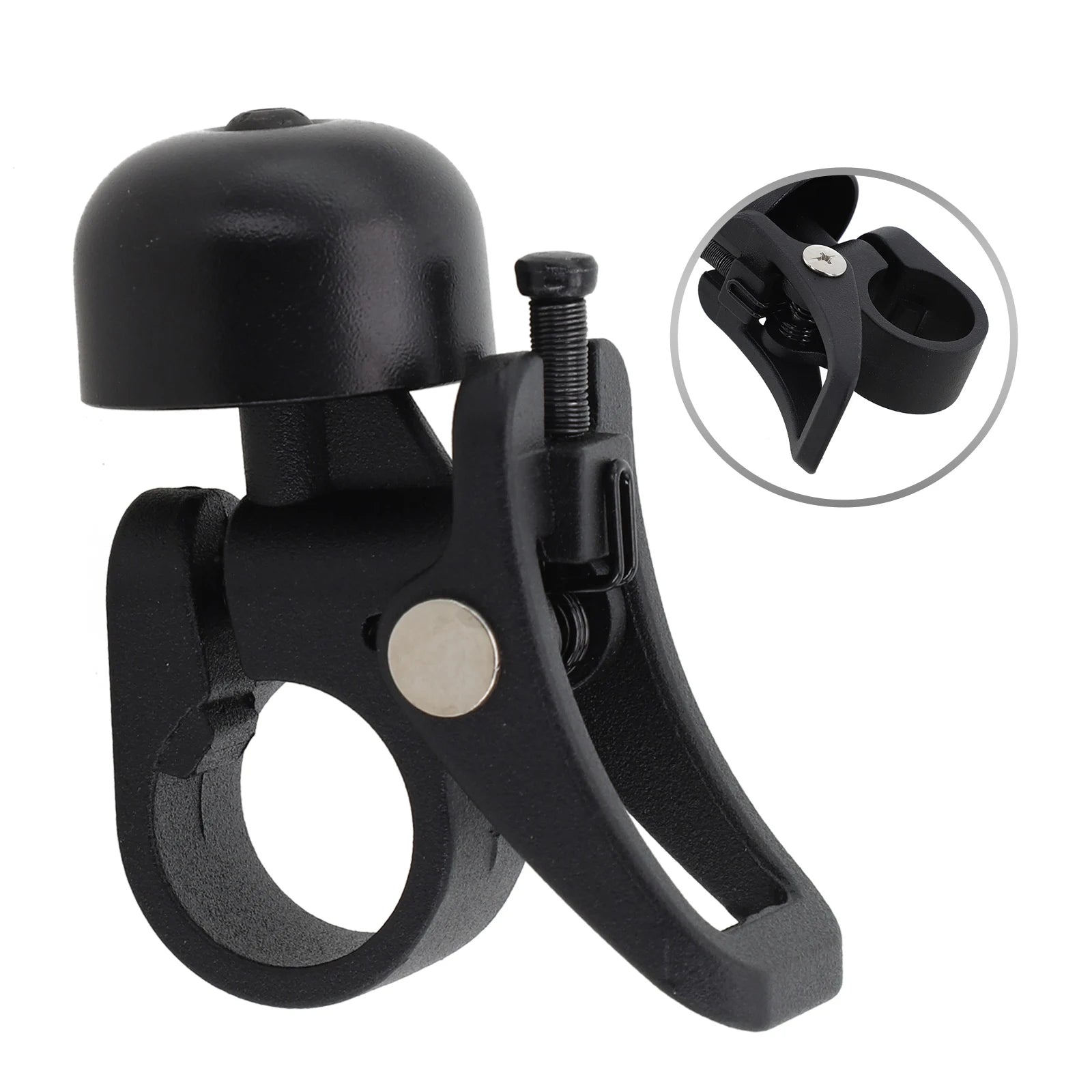 Black Stainless Steel Electric Scooter Bell Compact Loud Alarm for Xiaomi 1S PRO M365 Scooters